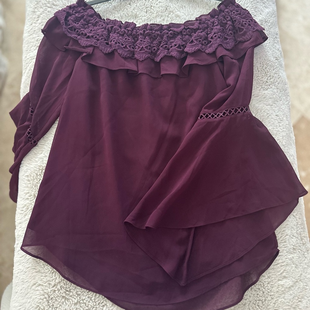 WHBM Purple Lace Blouse